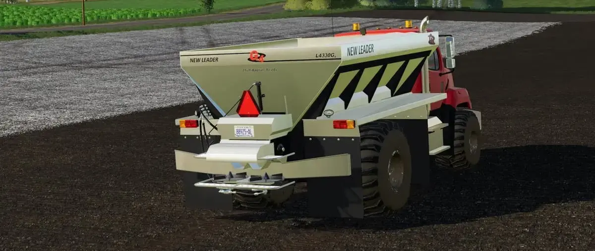 FREIGHTLINER 108SD WITH NEW LEADER L4330G4 LIME / FERTILIZER SPREADER Forbidden Mods einfach