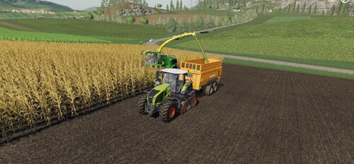 JD 9900 und Class TT im Mais