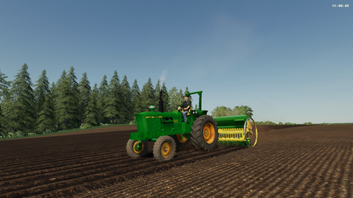 mit dem alten John Deere aufm feld