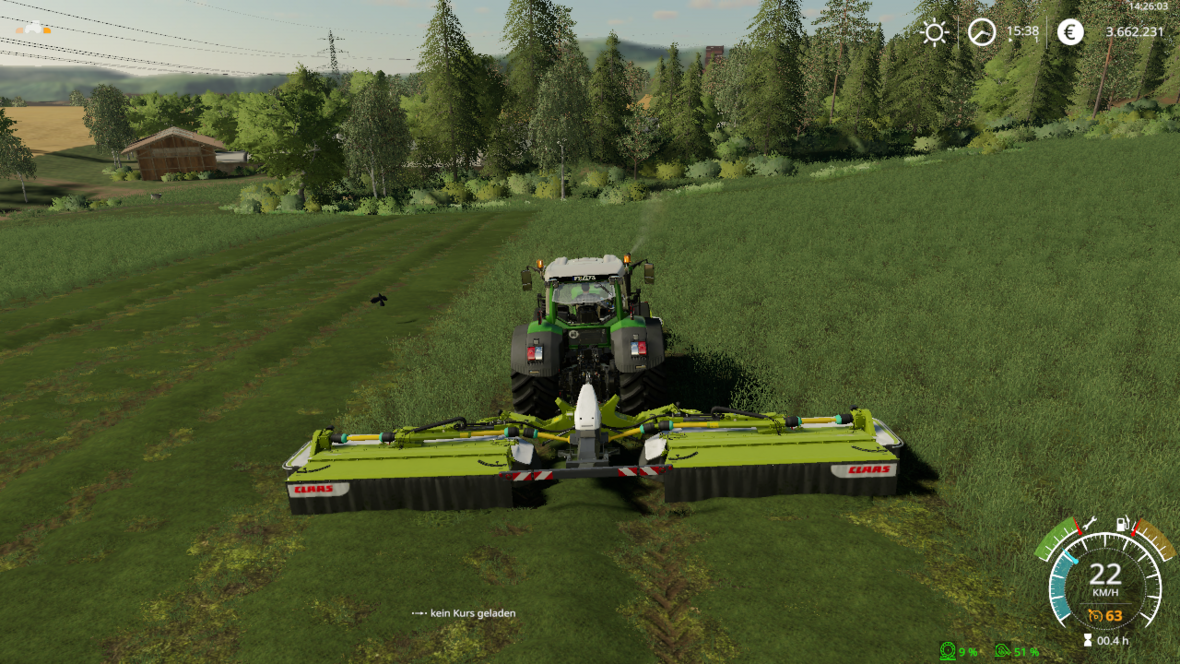 Mit 939 und Claas butterfly am mähen