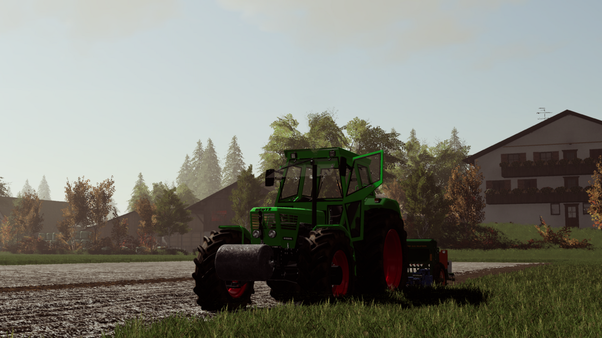 Deutz D10006 am drillen der zwischen Frucht