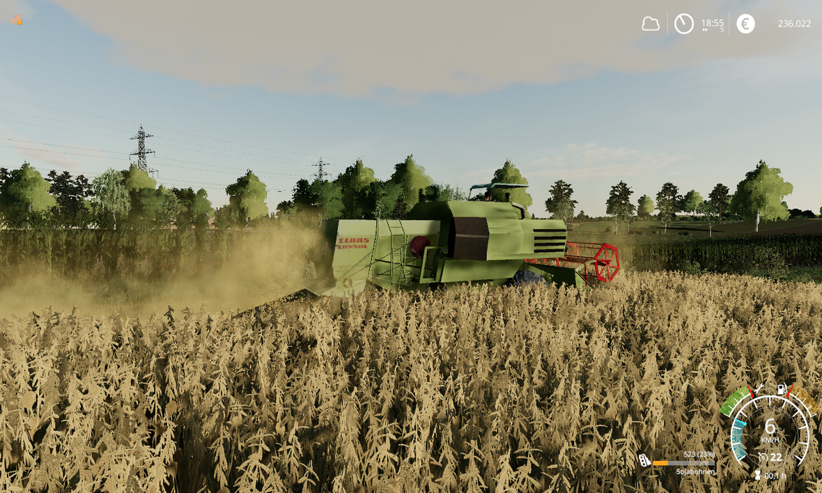 Bei der Ernte mit Oldtimer