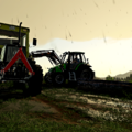 Holz laden mit dem MB und dem Deutz