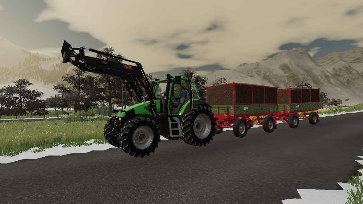 Hackschnitzel verkaufen mit Deutz Agrotron 115