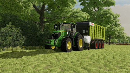 Mit dem 6R und Claas Gras einfahren