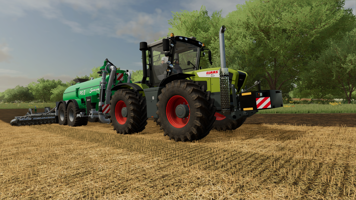 Xerion 3800 mit Samson-Tandemfass