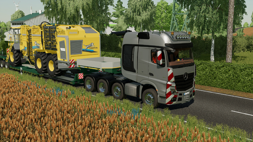 Actros 4163 SLT mit Goldhofer Tiefbett und Ropa Tiger 6S