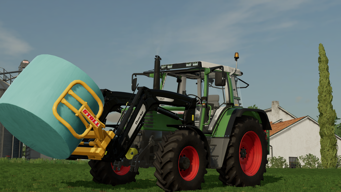 Siloballen fahren mit'm 309er Farmer