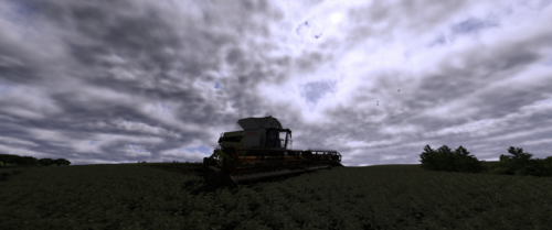 Claas Lexion ist im Einsatz