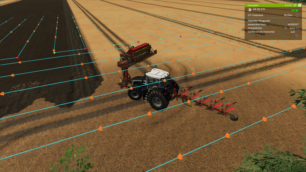 test mit  Courseplay bestanden