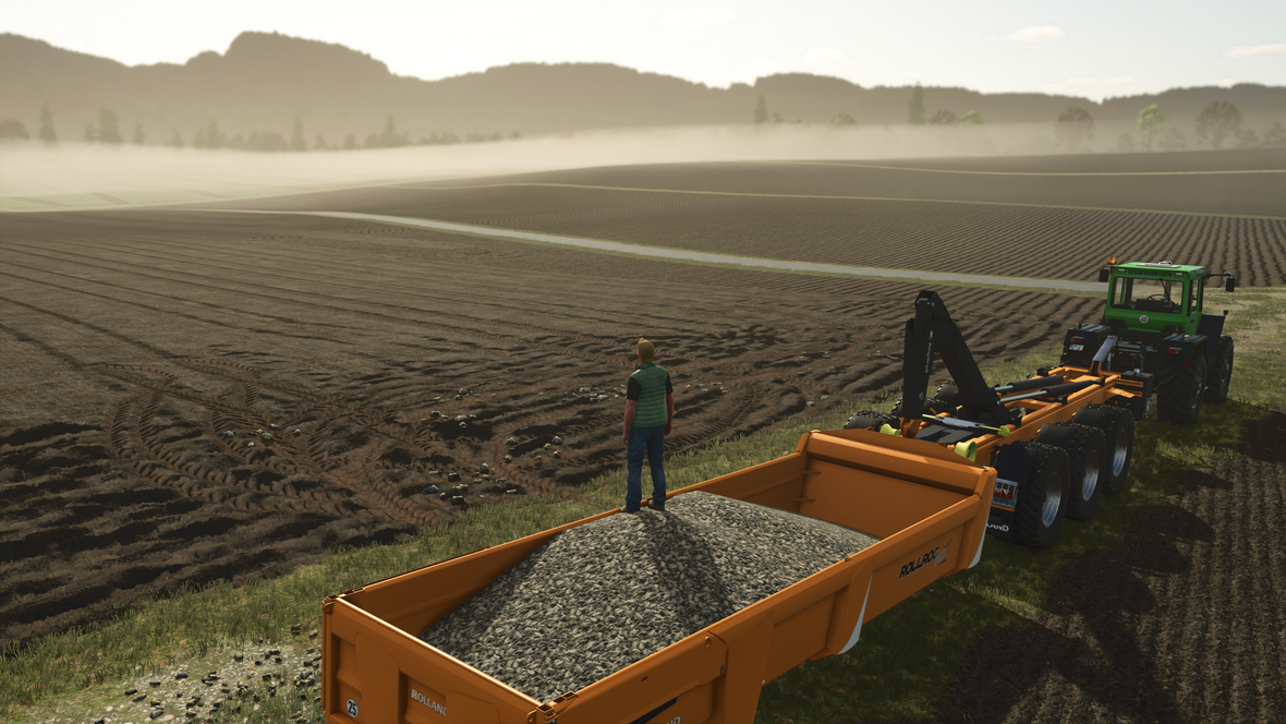 Steine abfahren mit dem MB-Trac