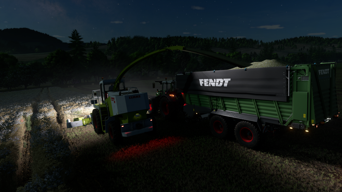 Luzerne Häckseln bis spät in die Nacht