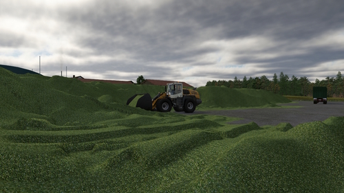 Radlader im Silo Einsatz an der Biogasanlage Stangern.