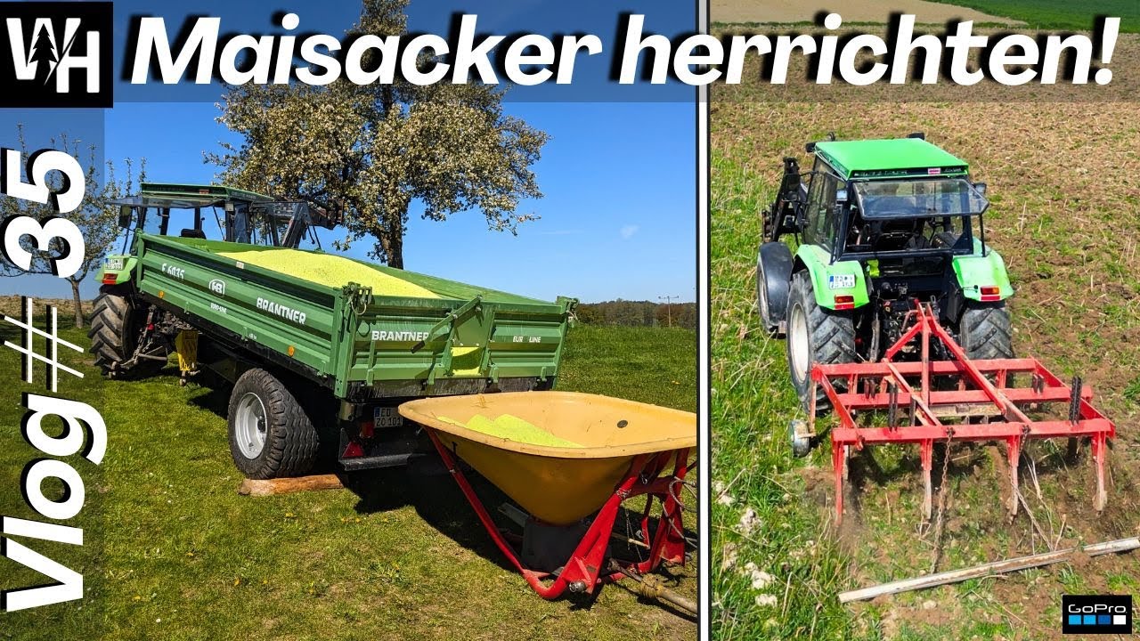Vlog#35 Maisland vorbereiten mit Deutz DX 3.60 Vicon Pendelstreuer und Grubber