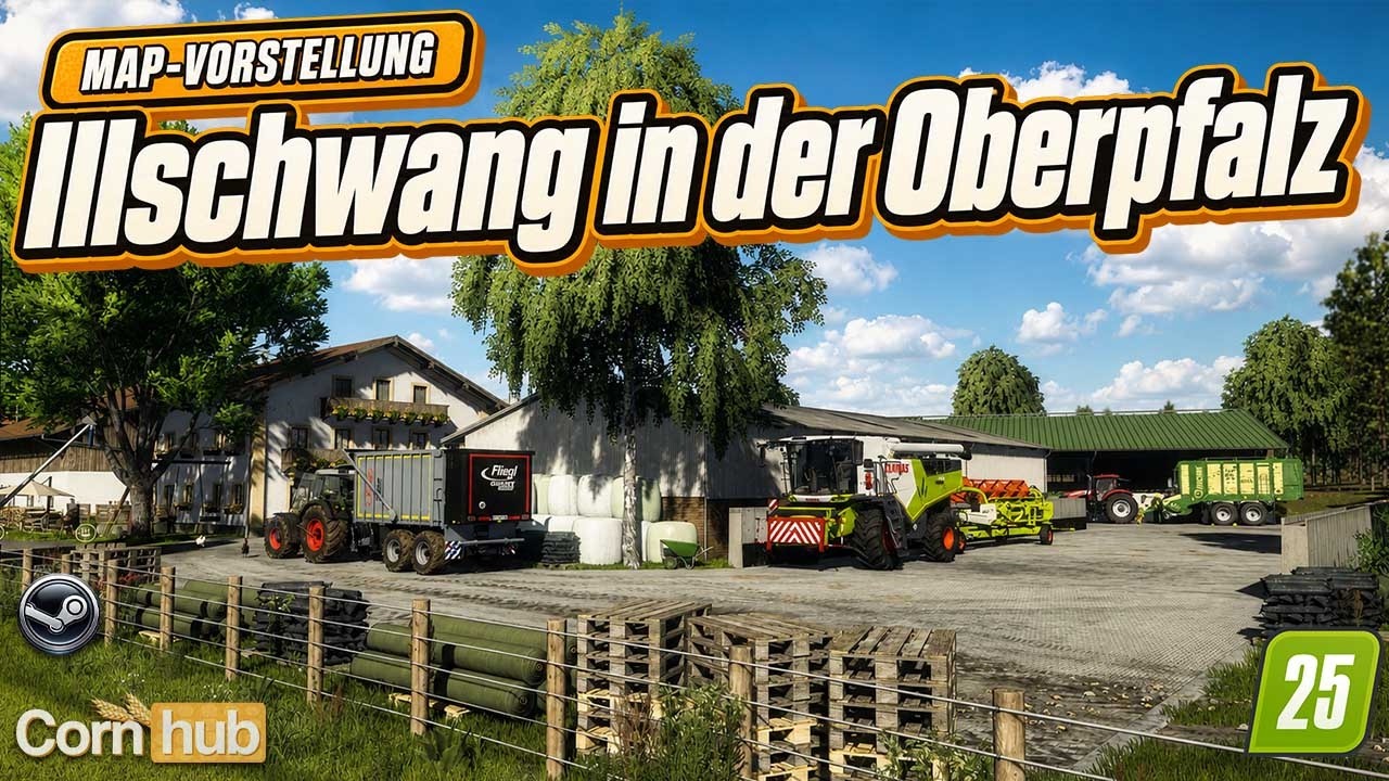 LS25 Illschwang in der Oberpfalz – 4-fach-Großkarte mit 18 Höfen