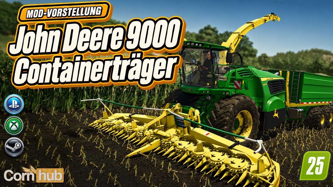LS25 John Deere 9000 Containerträger – Feldhäcksler mit Hakenlift & 970 PS
