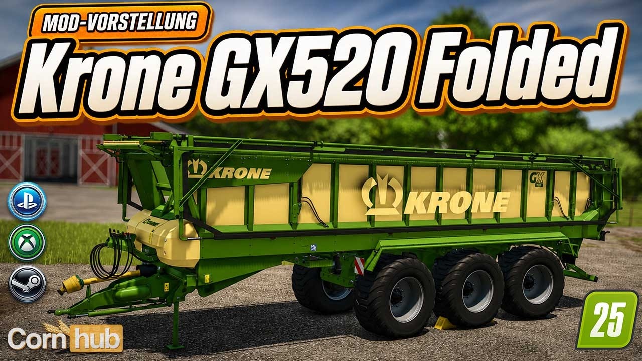 LS25 Krone GX520 Folded – Rollband-Transportwagen mit 48.000L