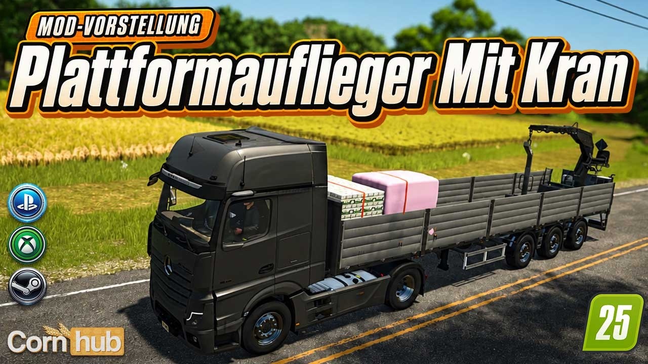 LS25 Plattformauflieger mit Kran – Autarkes Be- und Entladen