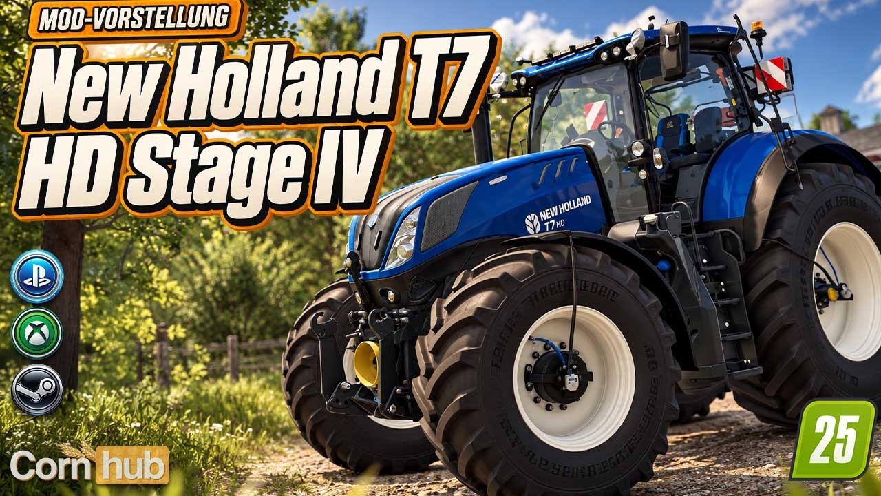 LS25 New Holland T7 HD Stage IV – Angepasste Physik & viele Extras