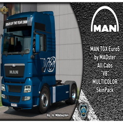 Ets Man Tgx Euro V Multicolor Skinpack Forbidden Mods Einfach